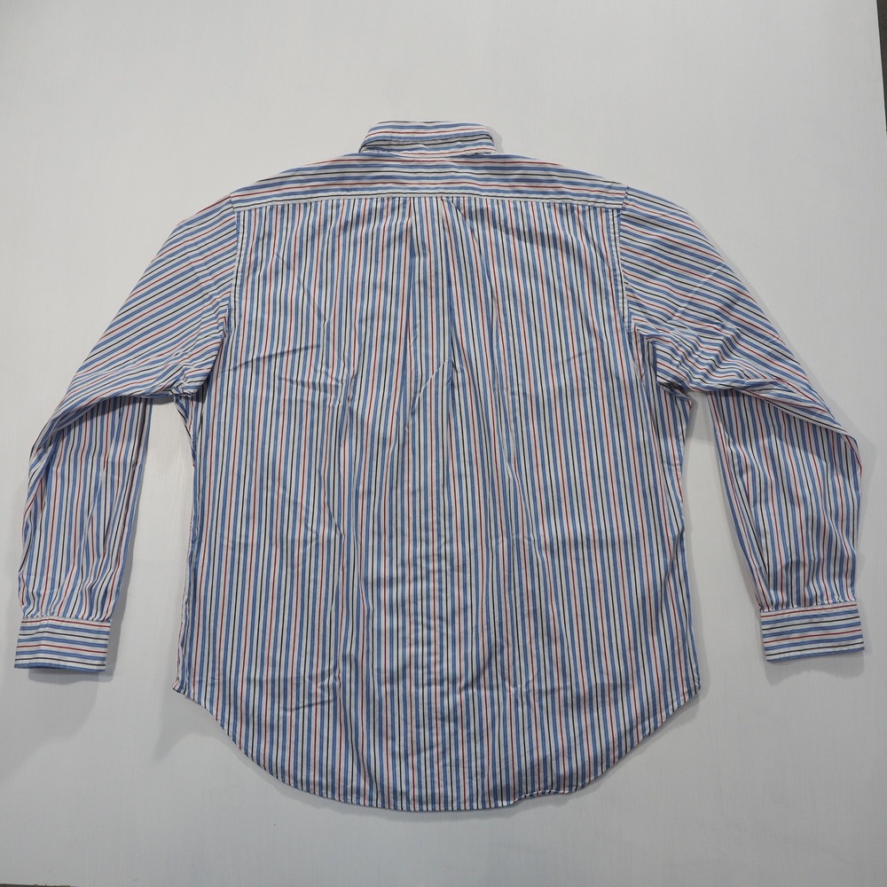 Ralph Lauren Shirt Mens 17 1/2 Blue Striped Long Sleeve Classic Fit Button Down - Picture 2 of 10